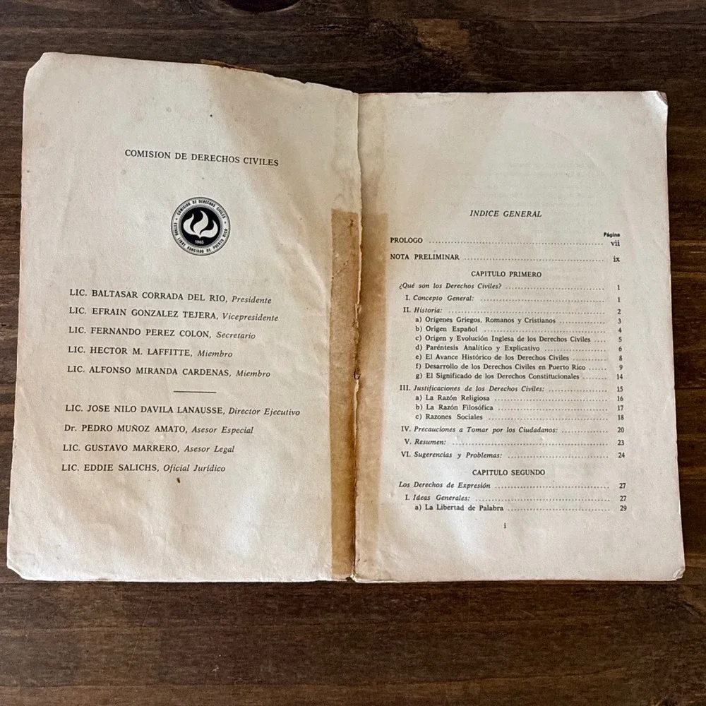Los Derechos Civiles Reconocidos en el Sistema de Vida Puertorriqueño 1973 Book